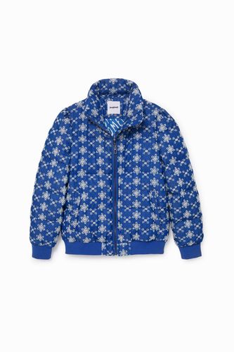 Lace quilted jacket - BLUE - S - Desigual - Modalova