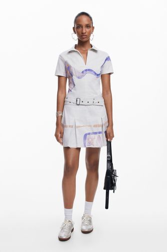 Short dress with belt - WHITE - M - Desigual - Modalova