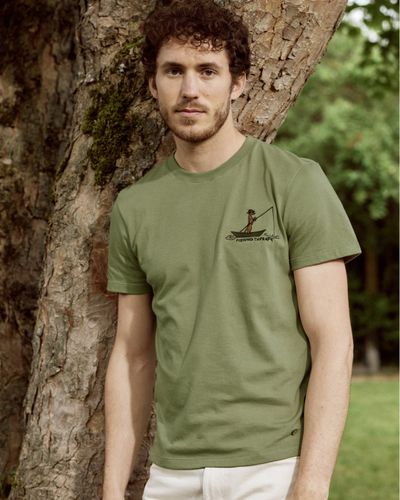 T-shirt vert olive - FAGUO - Modalova