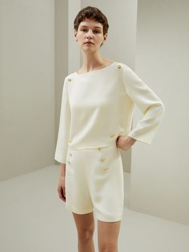 LILYSILK Top Soie Manches Trois Quarts Et Col Bateau 100% Soie Pure Pièces Incontournables Pour De Multiples Occasions 48 - LILYSILK - Modalova