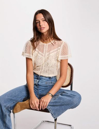 T-shirt manches courtes ecru femme - Morgan - Modalova