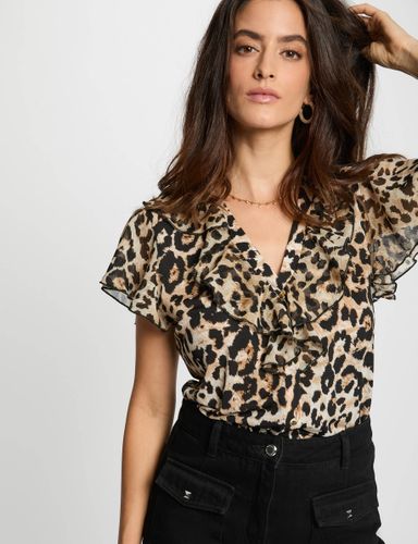 T-shirt voile col v - Morgan - Modalova