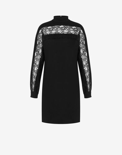 Lace Details Lightweight Crepe Dress - Boutique Moschino - Modalova