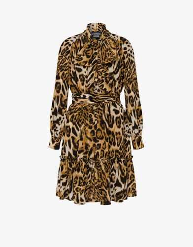 Leopard Print Crepe De Chine Dress - Boutique Moschino - Modalova
