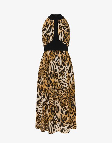 Leopard Print Knit-insert Dress - Boutique Moschino - Modalova