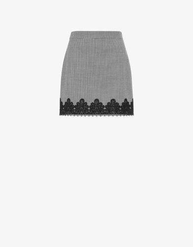 Hounds-tooth Mini Skirt With Lace - Boutique Moschino - Modalova