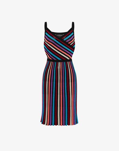 Crossover Dress With Lurex Stripes - Boutique Moschino - Modalova