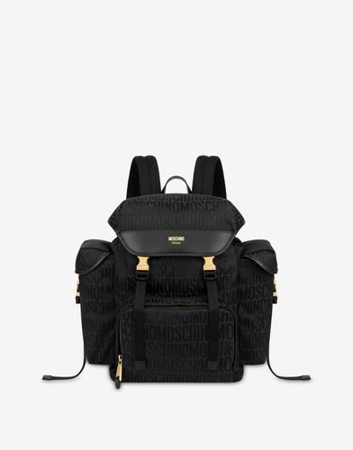 All-over Logo Multi-pocket Backpack - Moschino - Modalova