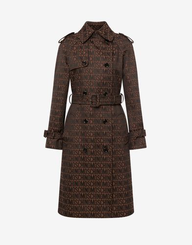 All-over Logo Nylon Trench Coat - Moschino - Modalova