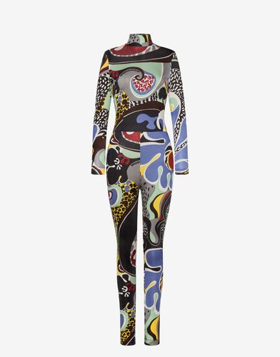 Psychedelic Print Plaited Jersey Jumpsuit - Moschino - Modalova