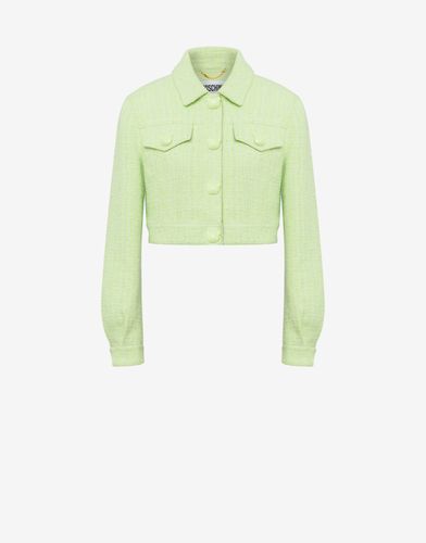 Chaqueta Corta De Sarga Teddy Buttons - Moschino - Modalova