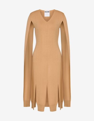 Wool Dress With Cape Sleeves - Moschino - Modalova