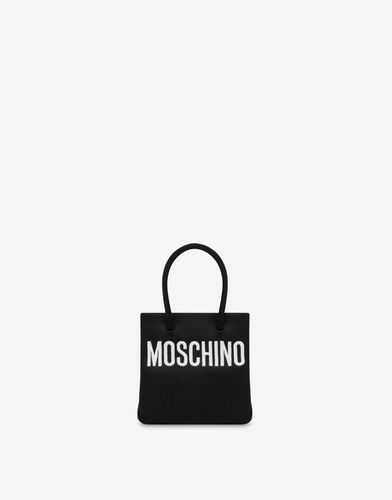 Logo Embroidery Mini Satin Shopper - Moschino - Modalova
