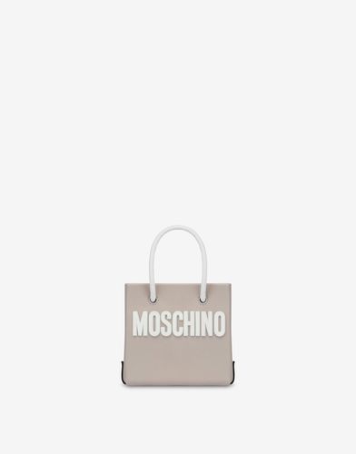 Lettering Logo Mini Calfskin Shopper - Moschino - Modalova