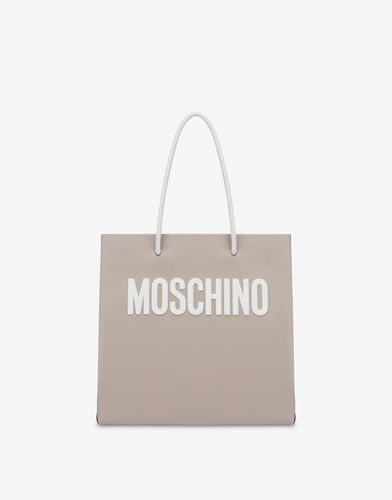 Shopper In Vitello Lettering Logo - Moschino - Modalova