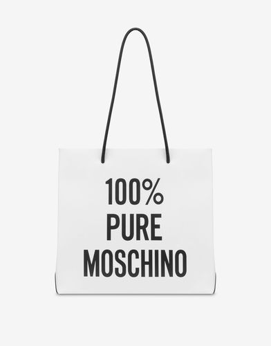 Shopper De Piel De Becerro 100 % Pura - Moschino - Modalova