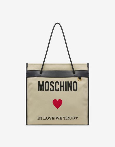 Shopper Aus Canvas In Love We Trust - Moschino - Modalova