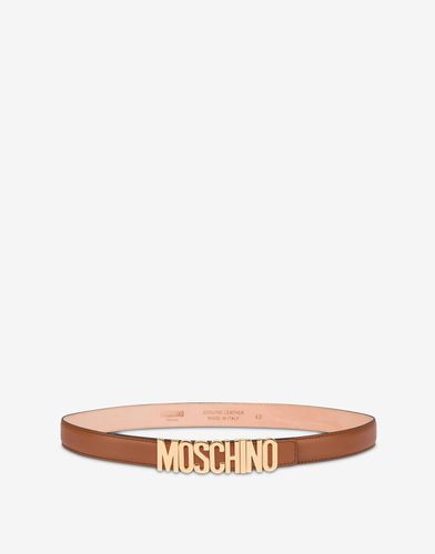 Cintura In Vitello Lettering Logo - Moschino - Modalova