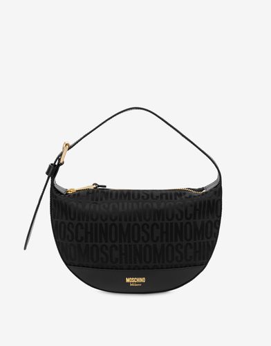 Hobo Bag In Nylon Allover Logo - Moschino - Modalova