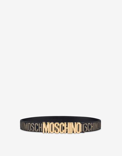 Cintura Con Fibbia Logata Allover Logo - Moschino - Modalova