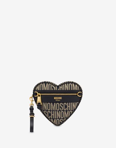 Allover Logo Small Heart Bag - Moschino - Modalova