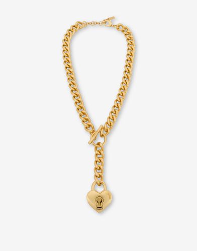 Heart Lock Chain Necklace - Moschino - Modalova