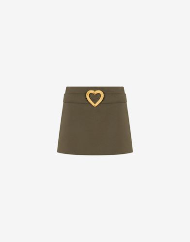 Heart Buckle Cotton Cloth Miniskirt - Moschino - Modalova