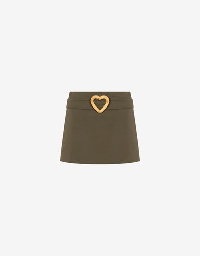 Minifalda De Paño De Algodón Heart Buckle - Moschino - Modalova
