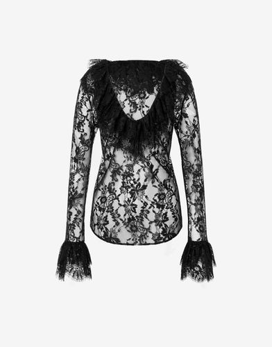 Lace Blouse With Ruches - Moschino - Modalova