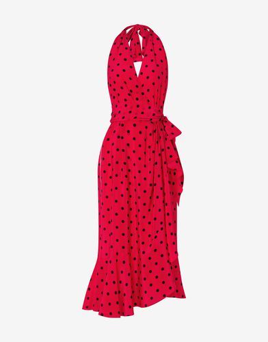 Kleid Aus Crêpe De Chine Allover Polka Dots - Moschino - Modalova