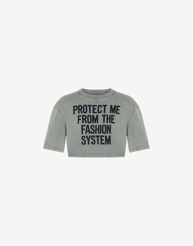 Fashion System Print Cropped T-shirt - Moschino - Modalova