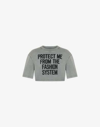 T-shirt Cropped Fashion System Print - Moschino - Modalova