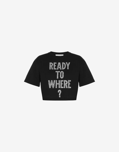 T-shirt Aus Jersey Ready To Where? - Moschino - Modalova