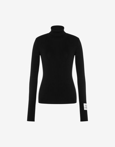 Patch Turtleneck Sweater - Moschino - Modalova