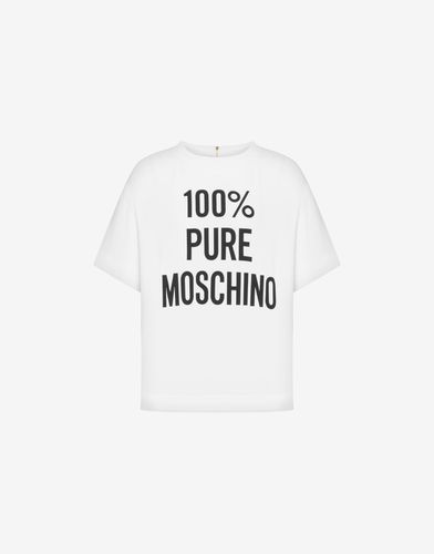 T-shirt Aus Envers-satin 100% Pure Print - Moschino - Modalova
