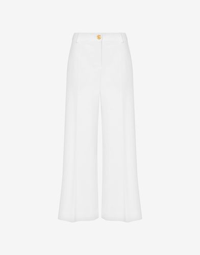 Gold Button Cady Cropped Trousers - Moschino - Modalova