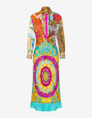 Kleid Aus Twill Scarf Print - Moschino - Modalova