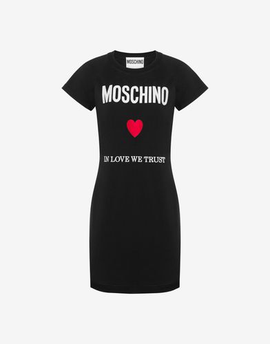 Vestido De Punto Ecológico In Love We Trust - Moschino - Modalova