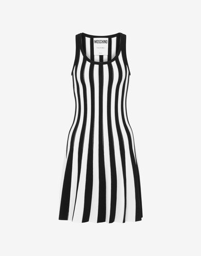 Vestido De Viscosa Elástica Archive Stripes - Moschino - Modalova