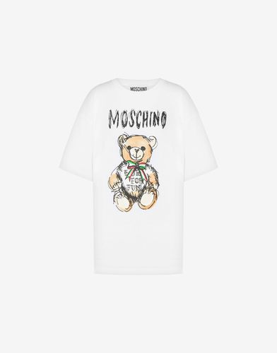 Drawn Teddy Bear Organic Jersey T-shirt - Moschino - Modalova