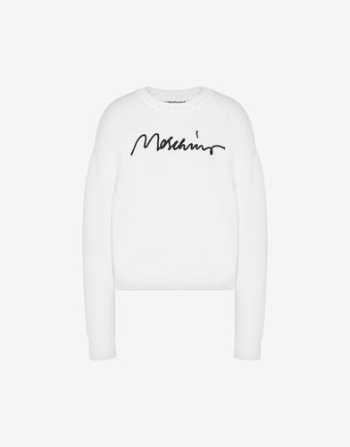 Pullover In Misto Cotone Logo Embroidery - Moschino - Modalova