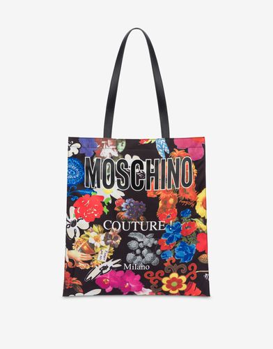Shopper In Nylon Allover Flowers - Moschino - Modalova