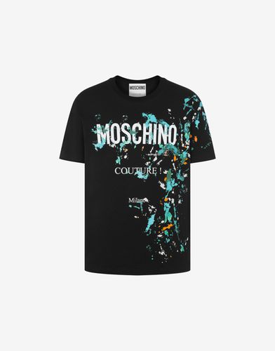 Camiseta De Jersey Orgánico Painted Effect - Moschino - Modalova