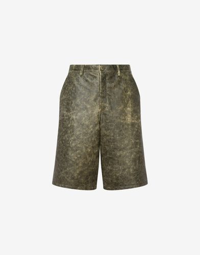 Vintage Nappa Leather Bermuda Shorts - Moschino - Modalova