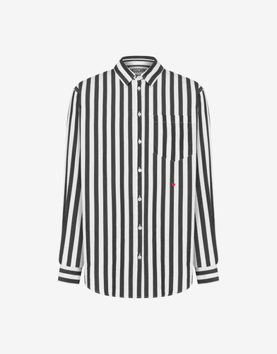 Camicia In Popeline Archive Stripes - Moschino - Modalova