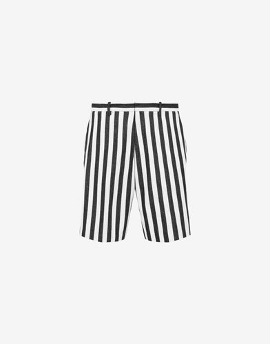 Archive Stripes Cotton-blend Bermuda Shorts - Moschino - Modalova
