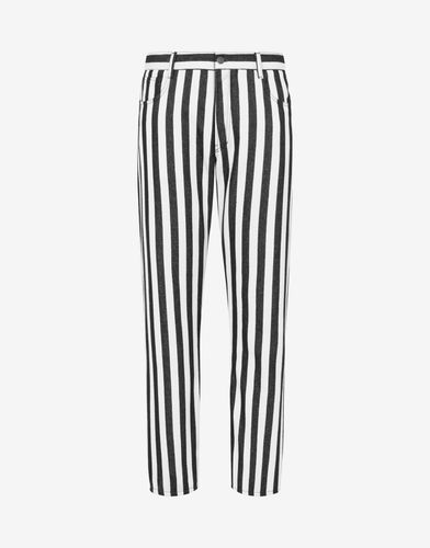 Pantalone In Misto Cotone Archive Stripes - Moschino - Modalova