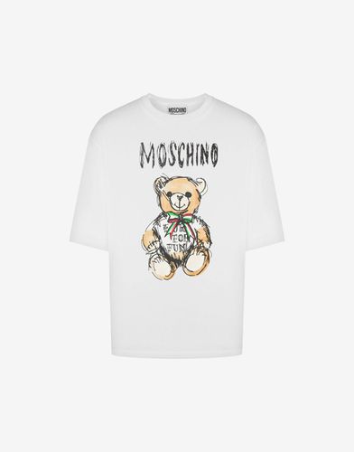 T-shirt In Jersey Organico Drawn Teddy Bear - Moschino - Modalova