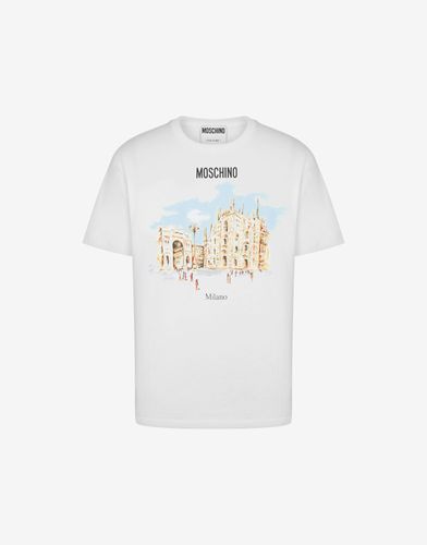 Archive Print Organic Jersey T-shirt - Moschino - Modalova
