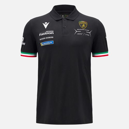 Automobili Lamborghini Squadra Corse men's black polo shirt - Macron - Modalova
